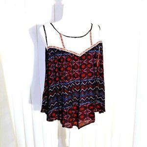 DEMOCRACY*TANK TOP*SOUTHWEST DESIGN*SLEEVELESS TOP*WOMEN SIZE 1X*EUC*